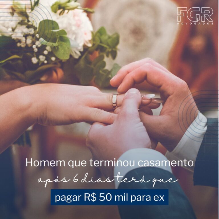 Leia mais sobre o artigo Homem que terminou casamento após 6 dias terá que pagar R$ 50 mil para ex